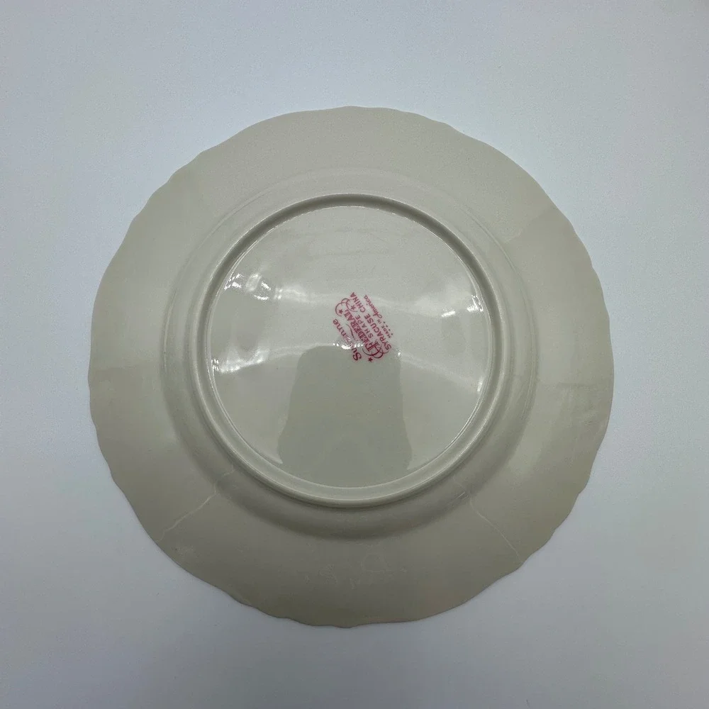 4 Syracuse China Suzanne Federal Shape Salad Plates Gold Rim Set of